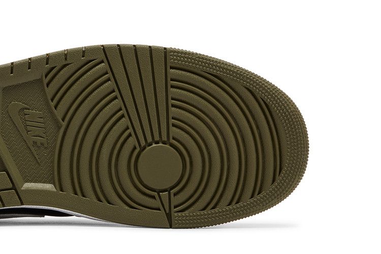 Air Jordan 1 Mid Black White Olive