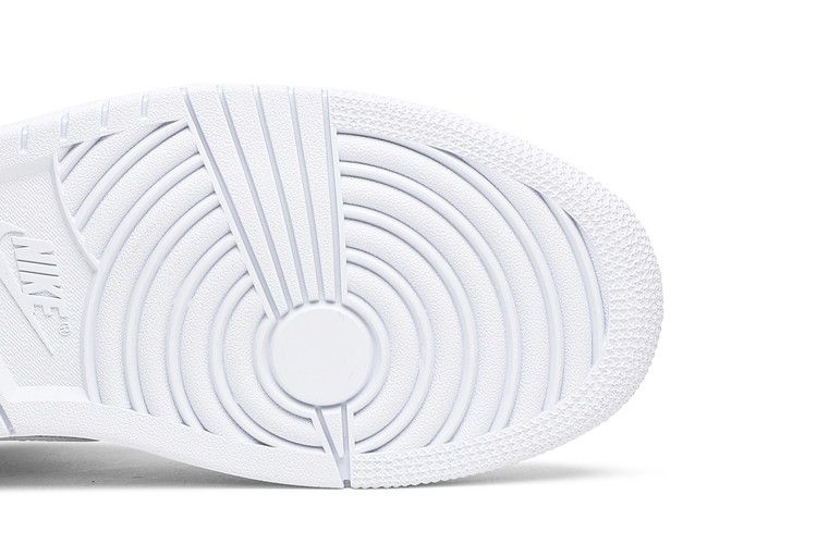 Air Jordan 1 Mid Triple White Patent Swoosh (Women's)