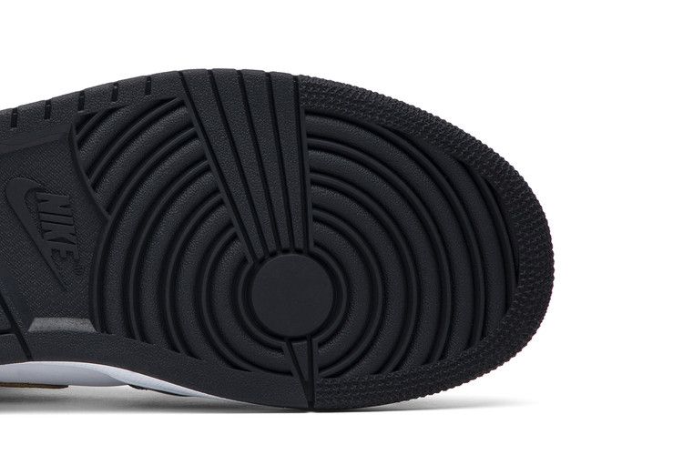 Air Jordan 1 Mid Patent Black White Gold