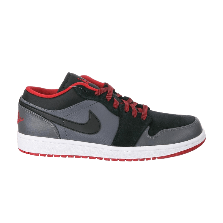 Air Jordan 1 Low Black Dark Grey Gym Red