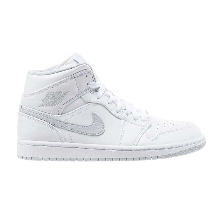 Air Jordan 1 Mid White Pure Platinum Swoosh