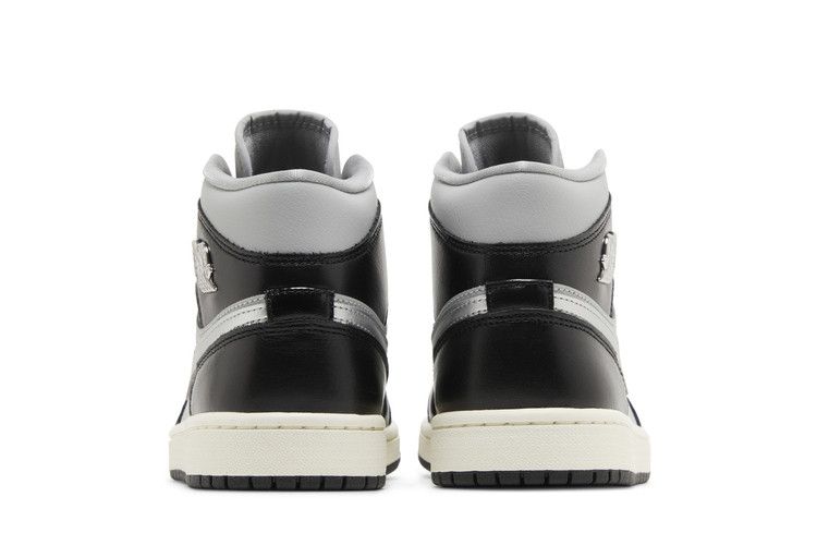 Air Jordan 1 Mid SE Black Metallic Silver (Women's)