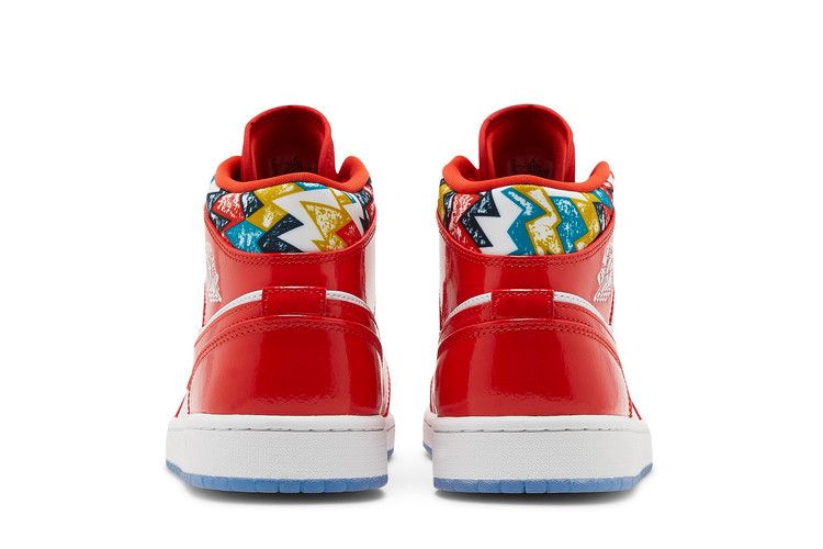 Air Jordan 1 Mid Barcelona Sweater Red Patent