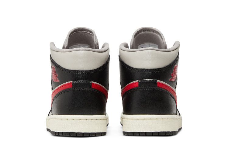 Air Jordan 1 Mid Black College Grey Gym Red (Women's)