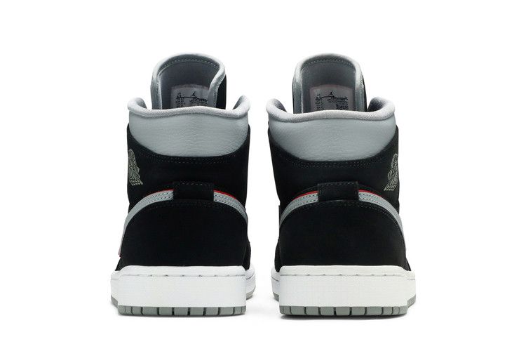 Air Jordan 1 Mid Black Particle Grey Gym Red