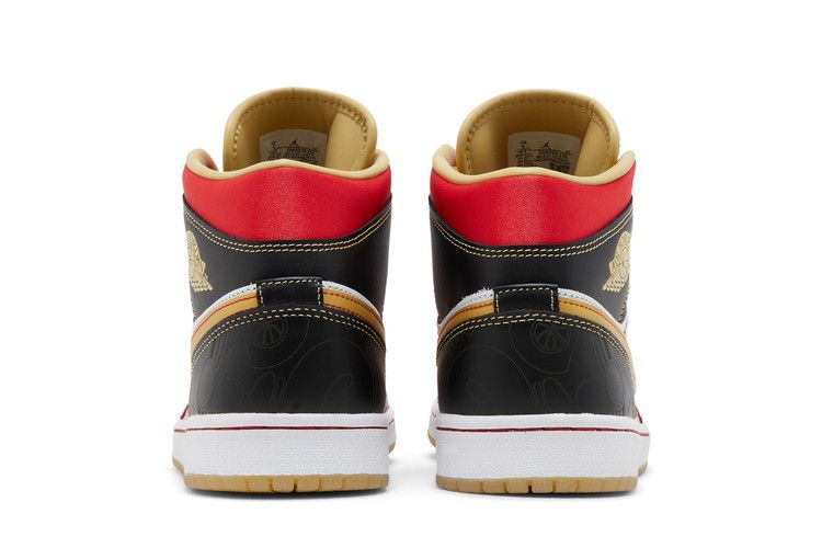 Air Jordan 1 Mid XQ White Black Sport Red