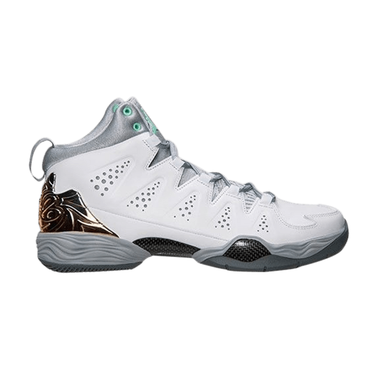 Air Jordan Melo M10 White Green Glow Wolf Grey