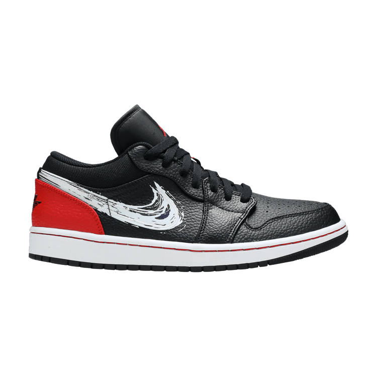 Air Jordan 1 Low Brushstroke Swoosh Black