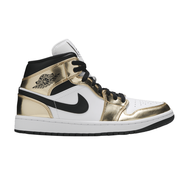 Air Jordan 1 Mid Metallic Gold Black White