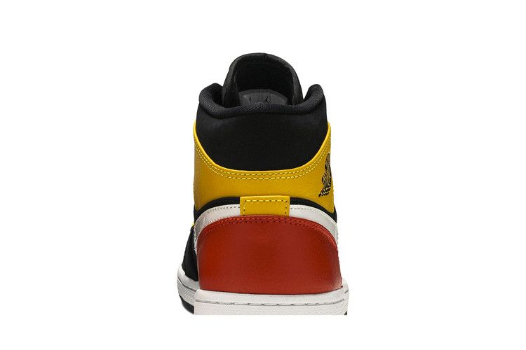 Air Jordan 1 Mid Black Amarillo Orange