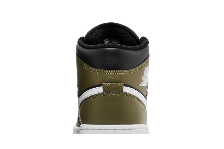 Air Jordan 1 Mid Black White Olive