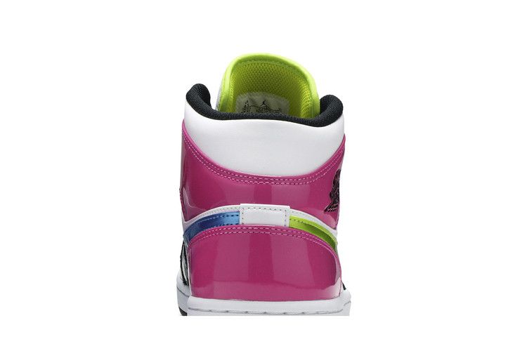 Air Jordan 1 Mid White Black Cyber Pink