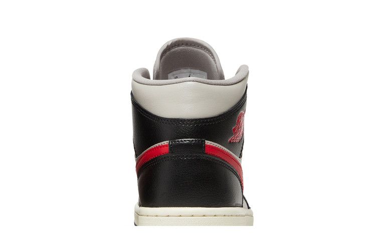 Air Jordan 1 Mid Black College Grey Gym Red (Women's)