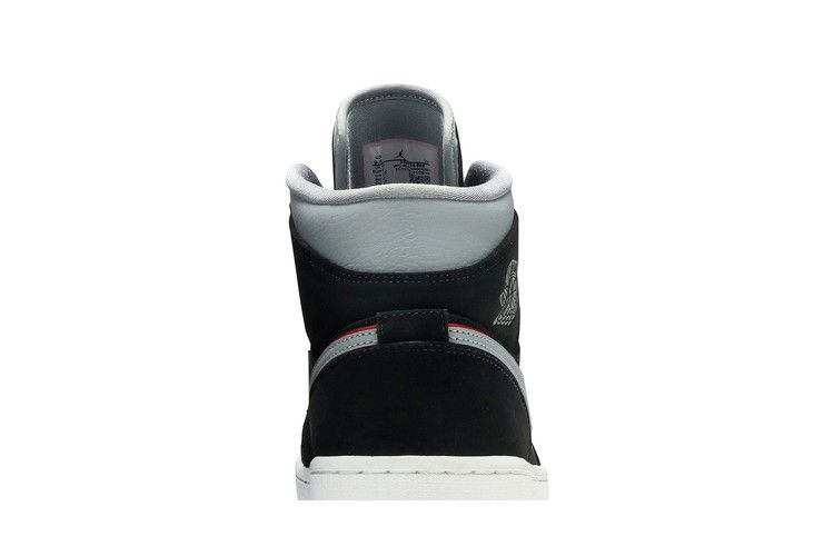 Air Jordan 1 Mid Black Particle Grey Gym Red