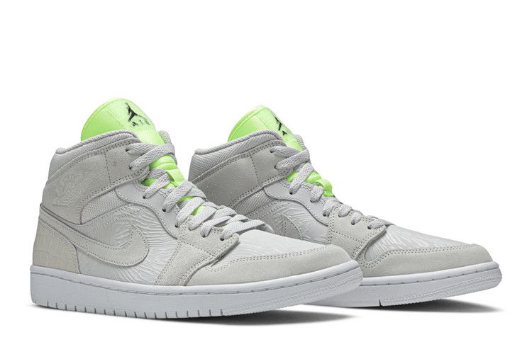 Air Jordan 1 Mid Vast Grey Ghost Green (Women's)