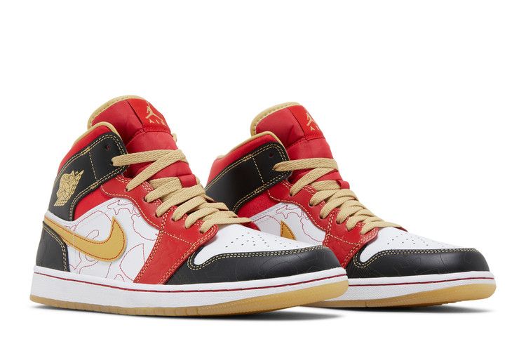 Air Jordan 1 Mid XQ White Black Sport Red