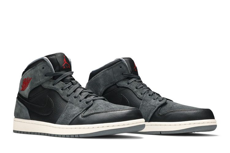 Air Jordan 1 Retro Mid Black Gym Red Anthracite