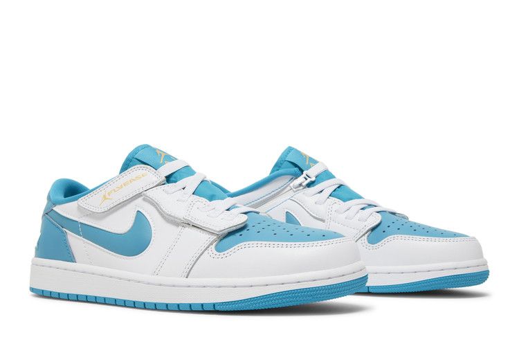 Air Jordan 1 Low FlyEase White Aquatone Celestial Gold