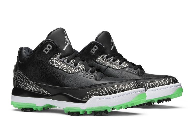 Air Jordan 3 Retro Golf Black Green Glow