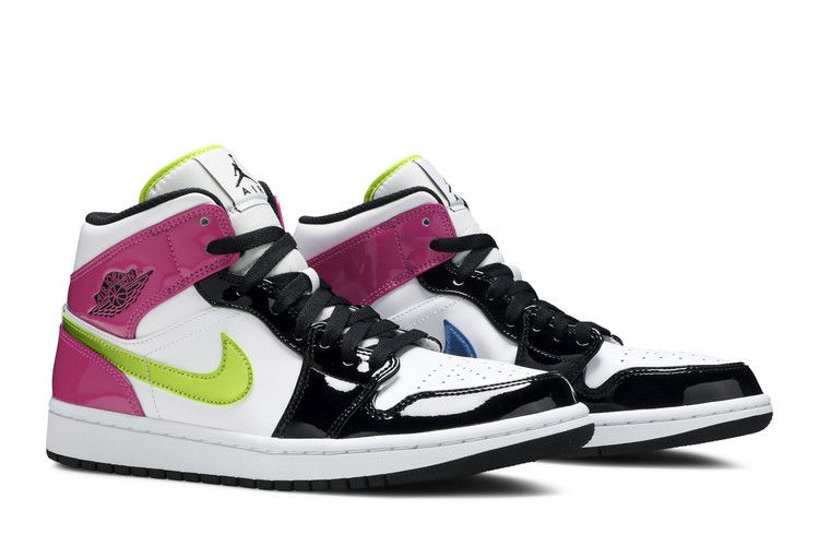 Air Jordan 1 Mid White Black Cyber Pink