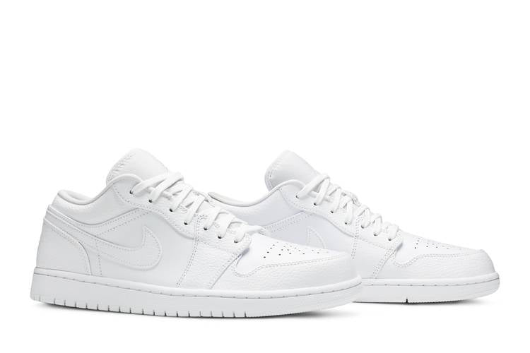 Air Jordan 1 Low Triple White Tumbled Leather
