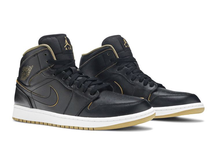 Air Jordan 1 Retro Mid Black Metallic Gold