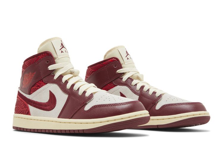 Air Jordan 1 Mid SE Tiki Leaf Team Red (Women's)