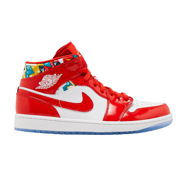 Air Jordan 1 Mid Barcelona Sweater Red Patent