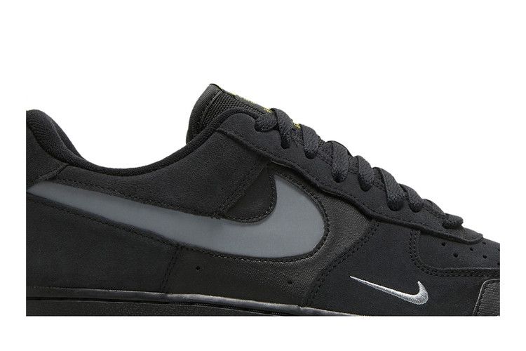 Nike Air Force 1 Low Cut Out Swoosh Black Sneakers