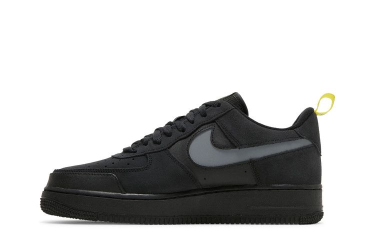 Nike Air Force 1 Low Cut Out Swoosh Black Sneakers