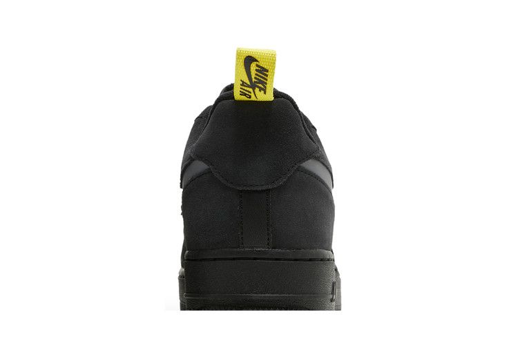 Nike Air Force 1 Low Cut Out Swoosh Black Sneakers