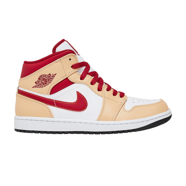 Air Jordan 1 Mid Light Curry Cardinal