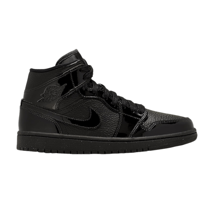 Air Jordan 1 Mid Patent Triple Black (Women's)