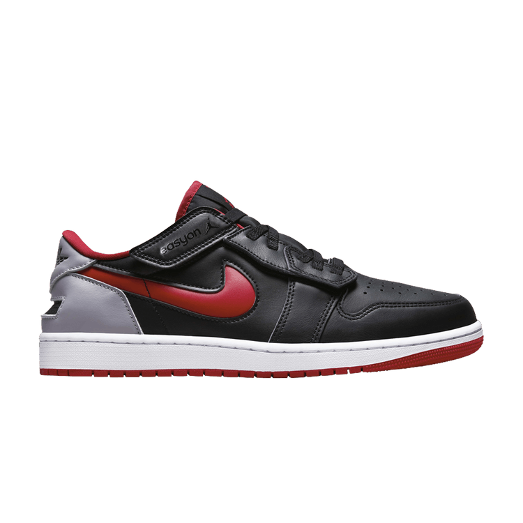 Air Jordan 1 Low FlyEase Black Cement Grey White Fire Red