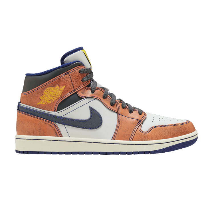 Air Jordan 1 Mid SE Summit White Crimson Bliss Deep Royal Blue Iron Grey