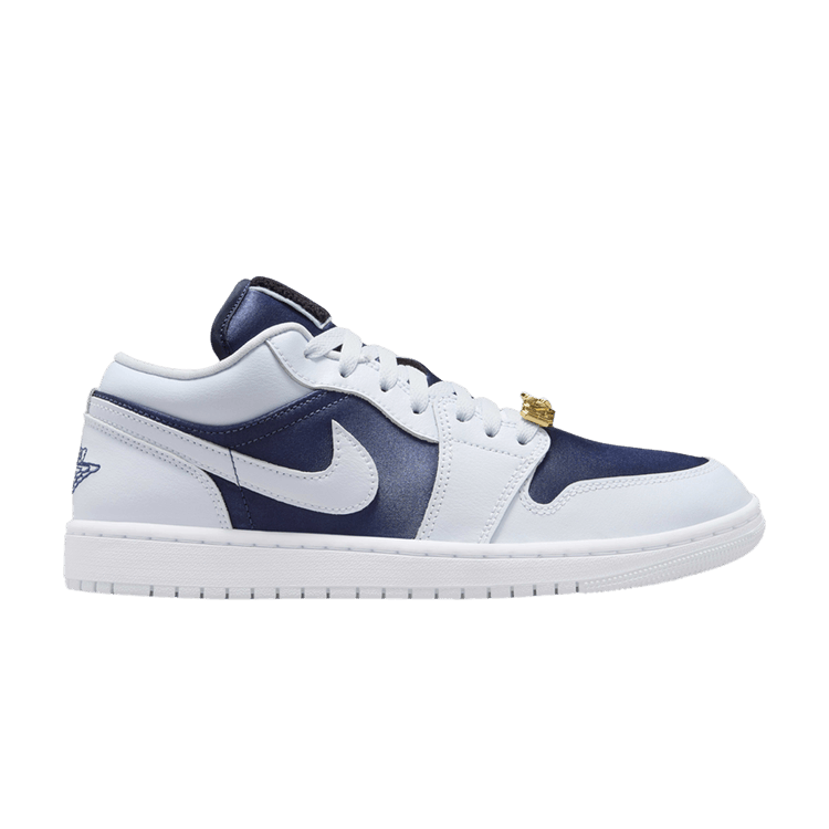 Air Jordan 1 Low SE Football Grey White Gym Red Midnight Navy (Women's)