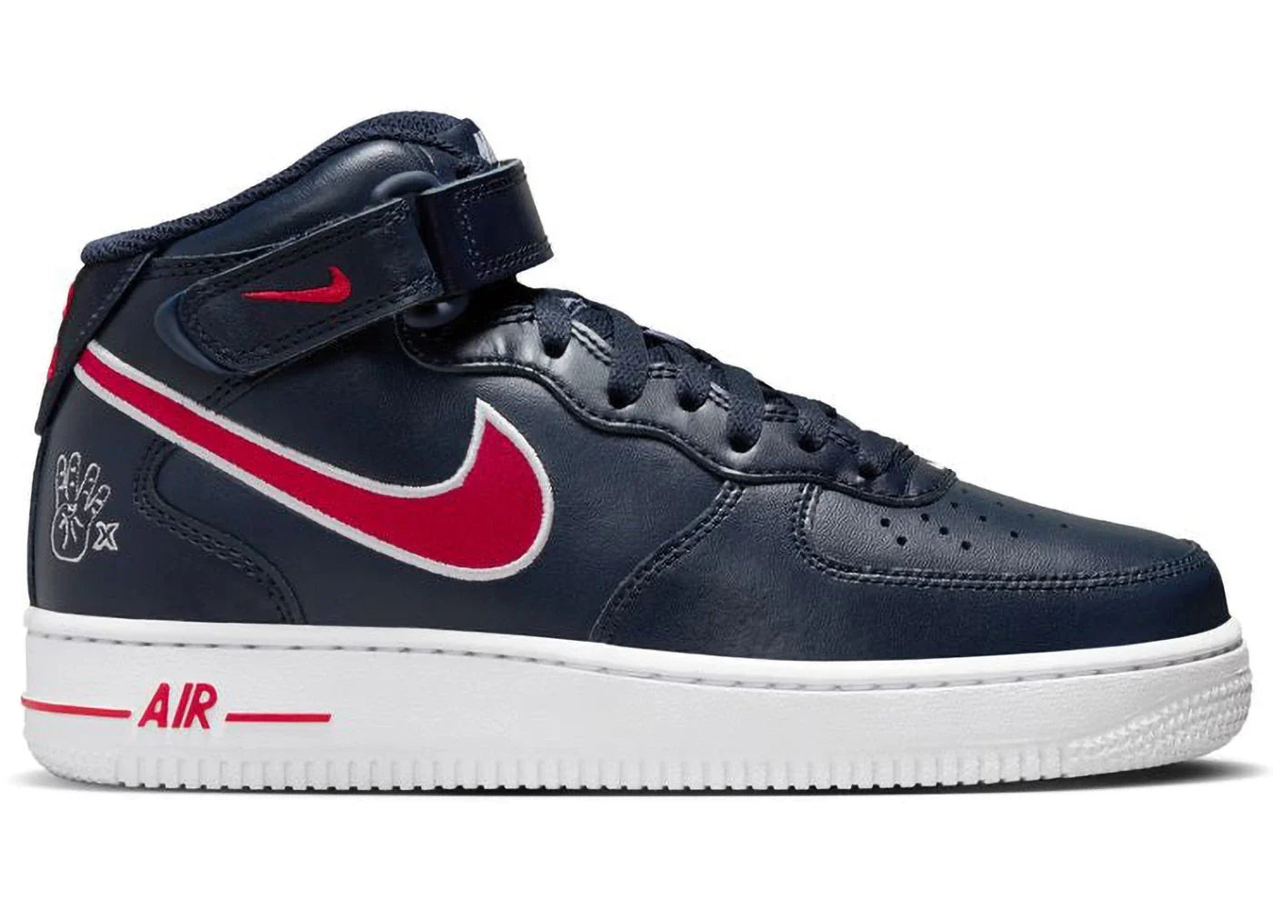 Nike Air Force 1 '07 Mid Obsidian University Red White Wolf Grey (Women's) Sneakers