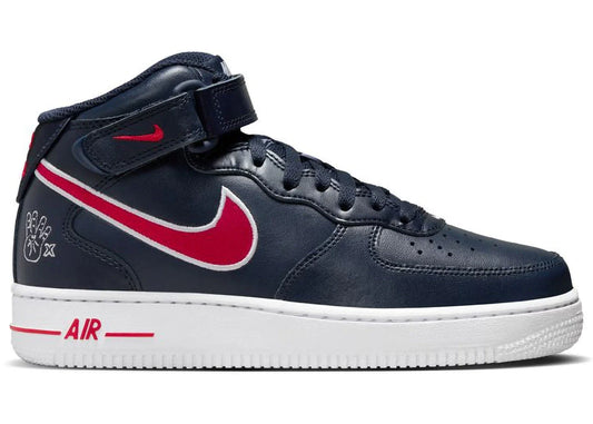 Nike Air Force 1 '07 Mid Obsidian University Red White Wolf Grey (Women's) Sneakers